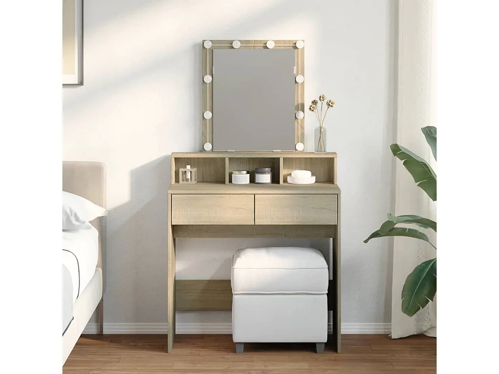 Kaptafel met LED 80x41x144,5 cm sonoma eikenkleurig BE310240