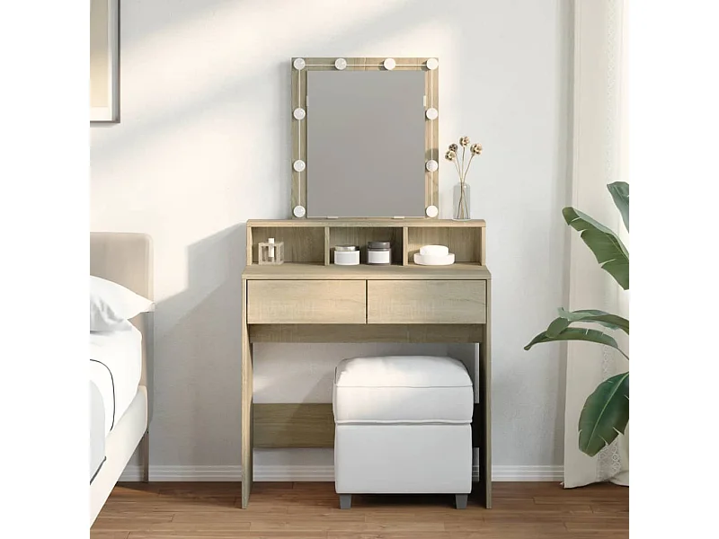 Kaptafel met LED 80x41x144,5 cm sonoma eikenkleurig BE310240