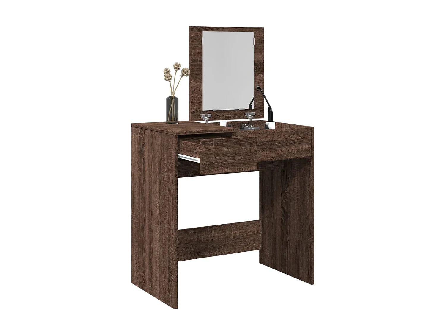 Coiffeuse avec miroir chêne marron 73x46,5x120 cm FR581829