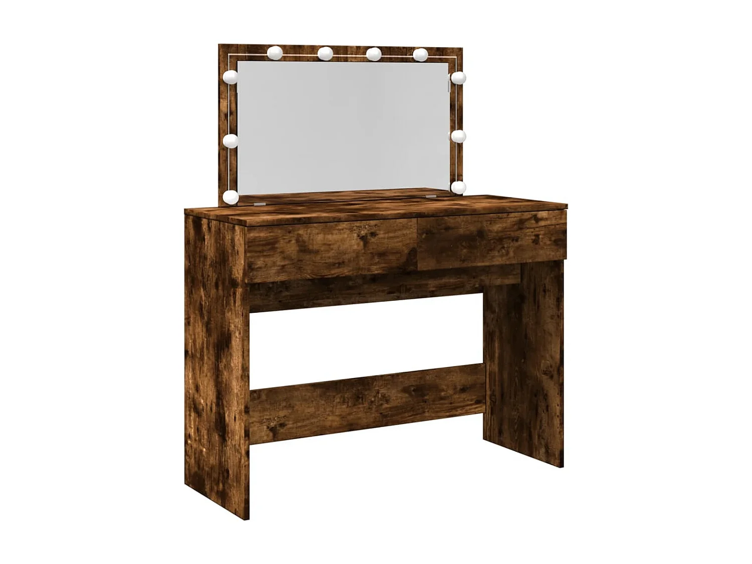 Coiffeuse avec LED chêne fumé 100x40x120 cm FR151206