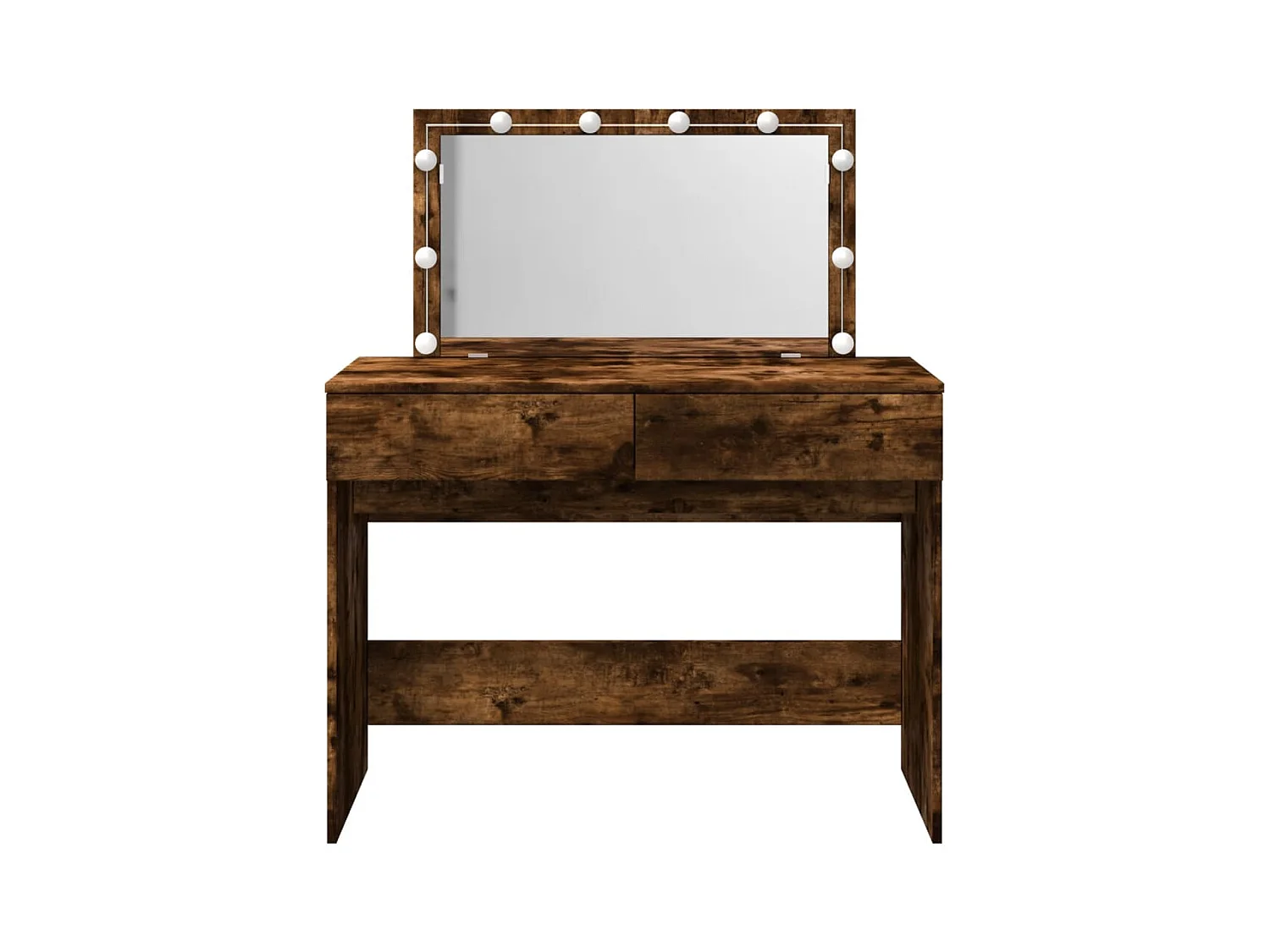 Coiffeuse avec LED chêne fumé 100x40x120 cm FR151206