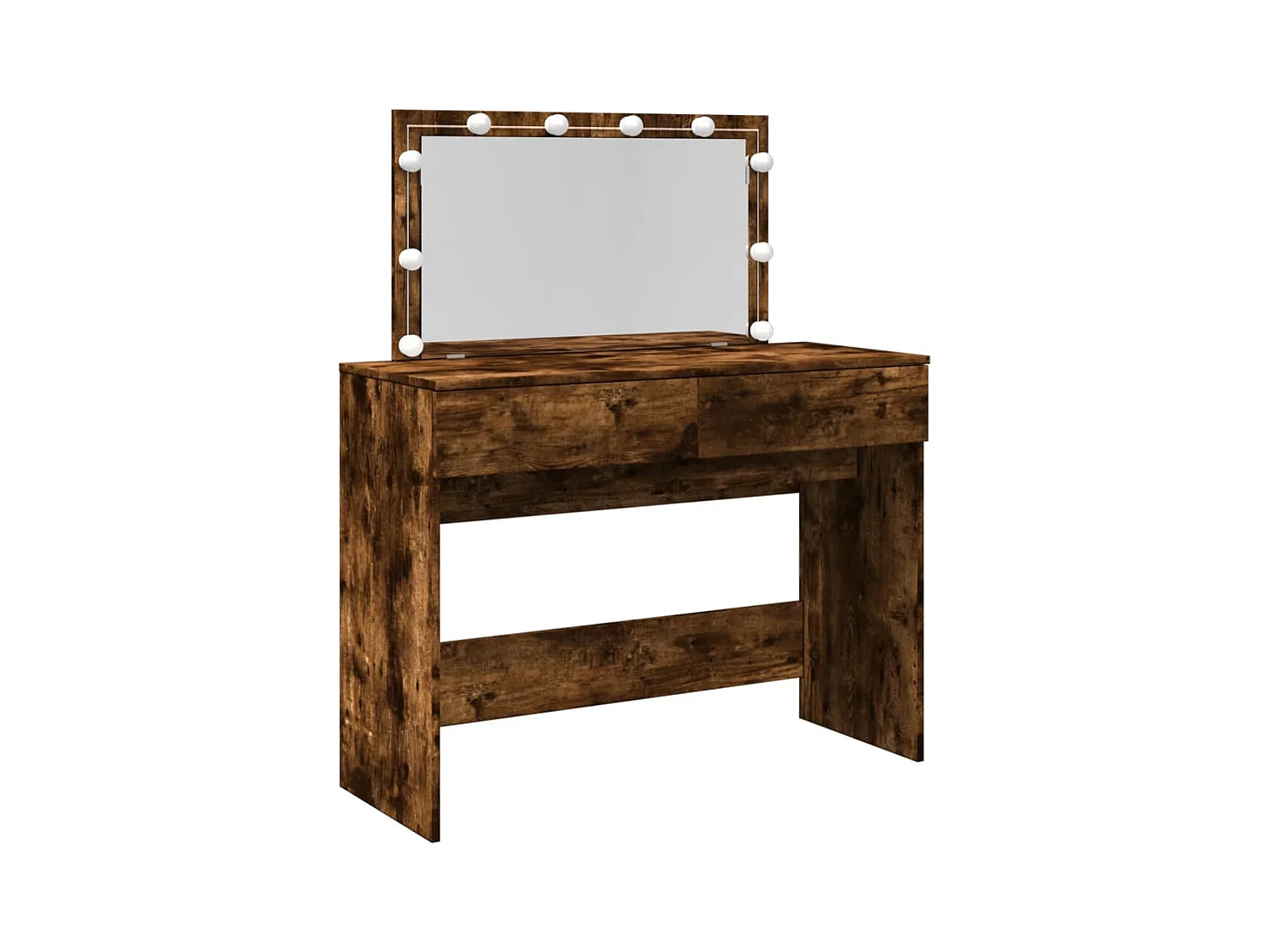 Coiffeuse avec LED chêne fumé 100x40x120 cm FR151206