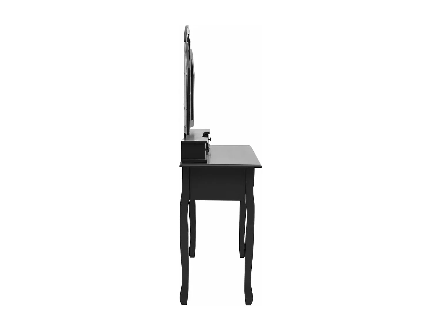 Ensemble de coiffeuse et tabouret Noir 100x40x146 cm Paulownia FR764453