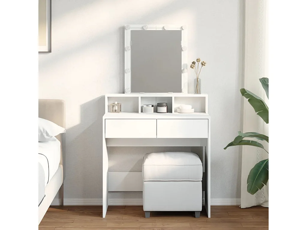 Coiffeuse avec LED blanc 80x41x144,5 cm FR339321