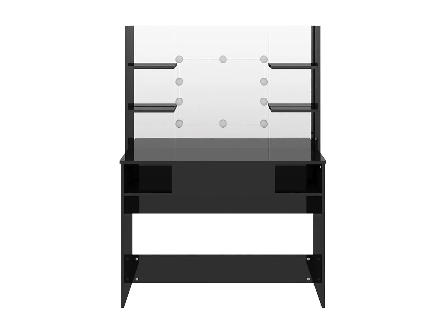 Coiffeuse - Table de maquillage avec éclairage LED MDF Noir brillant FR837672