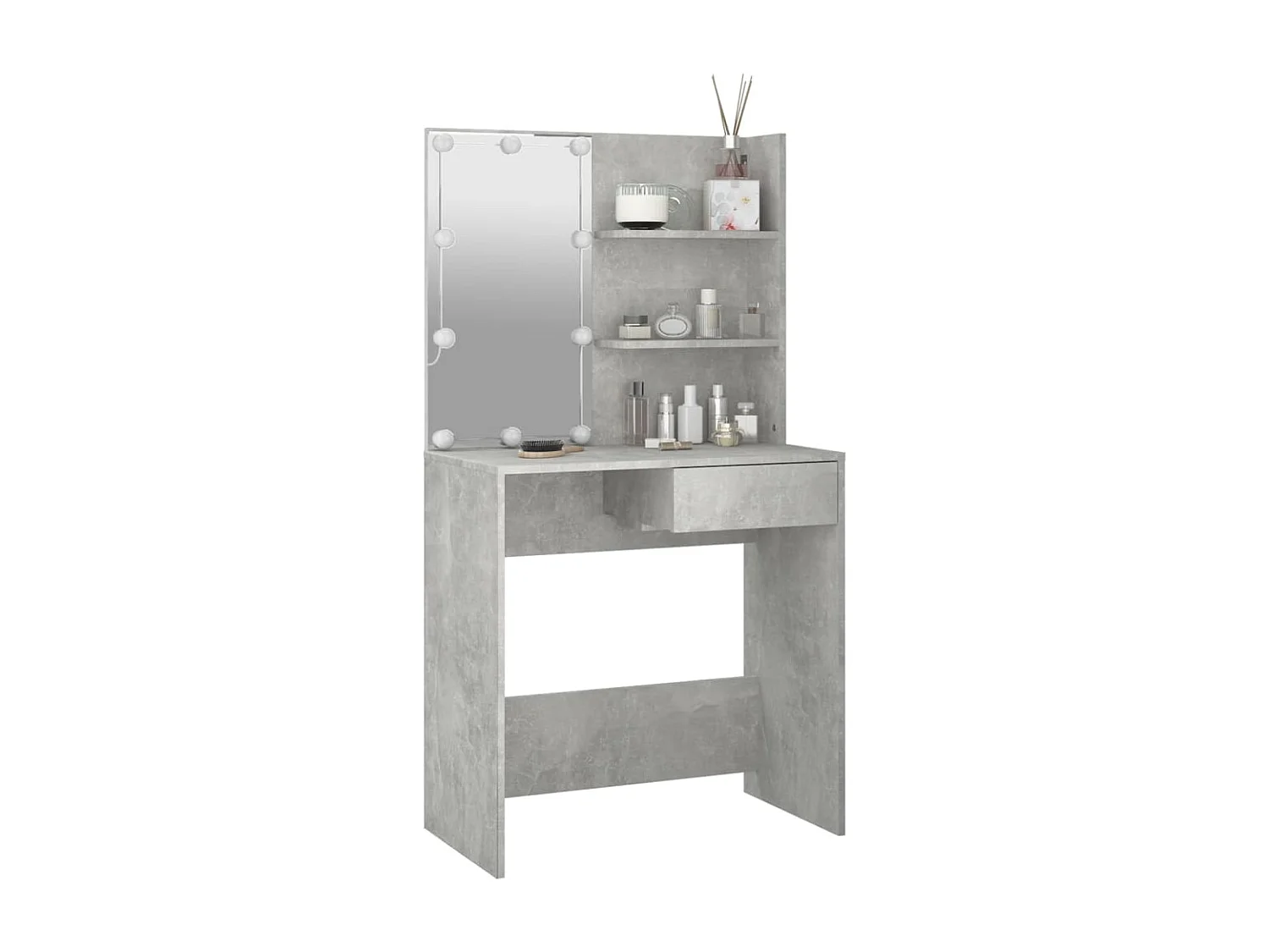 Coiffeuse avec LED Gris béton 74,5x40x141 cm FR713060