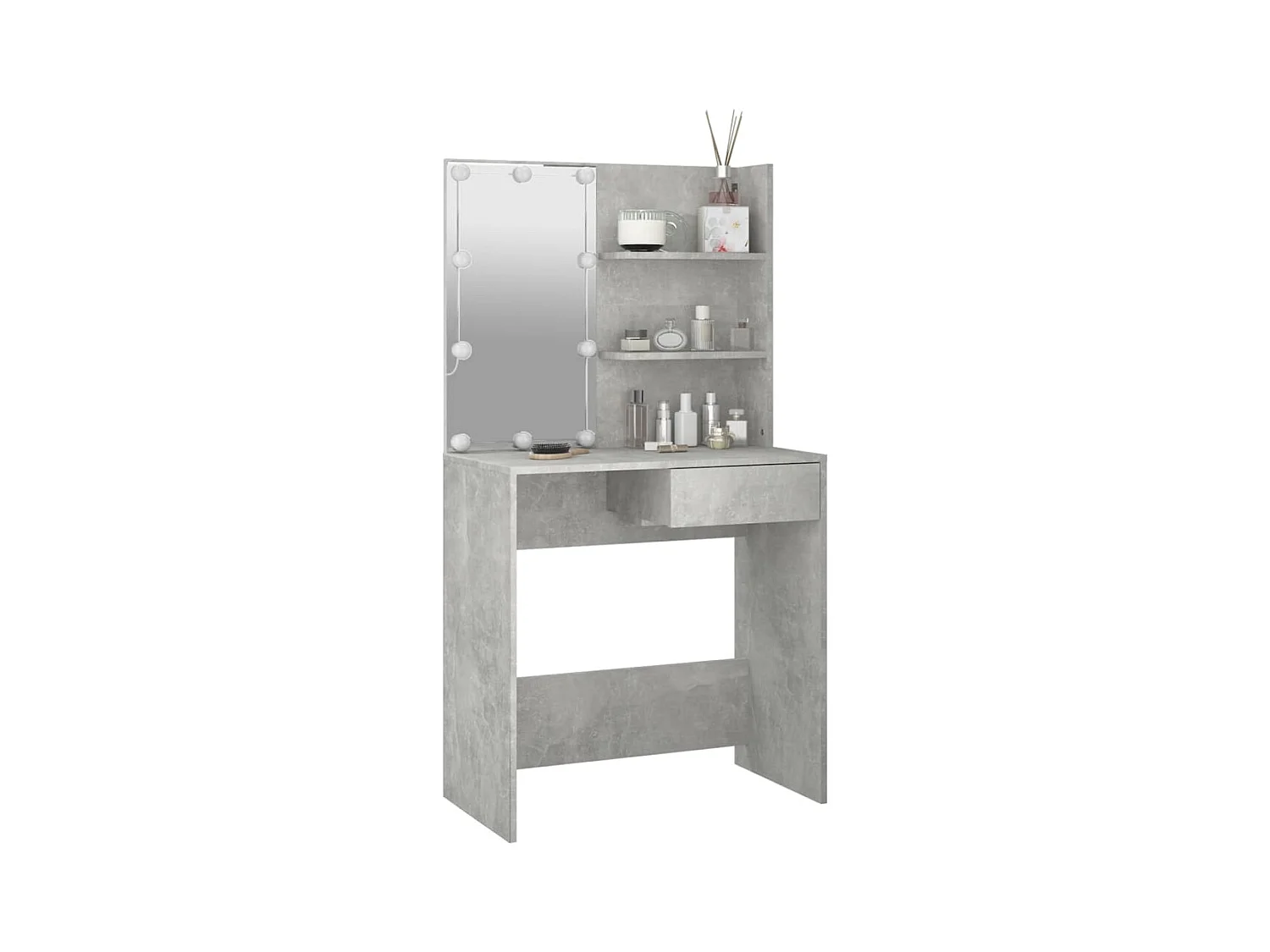 Coiffeuse avec LED Gris béton 74,5x40x141 cm FR713060