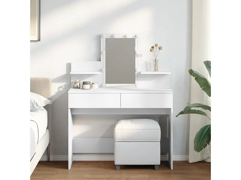 Coiffeuse avec LED blanc 100x40x130 cm FR995261