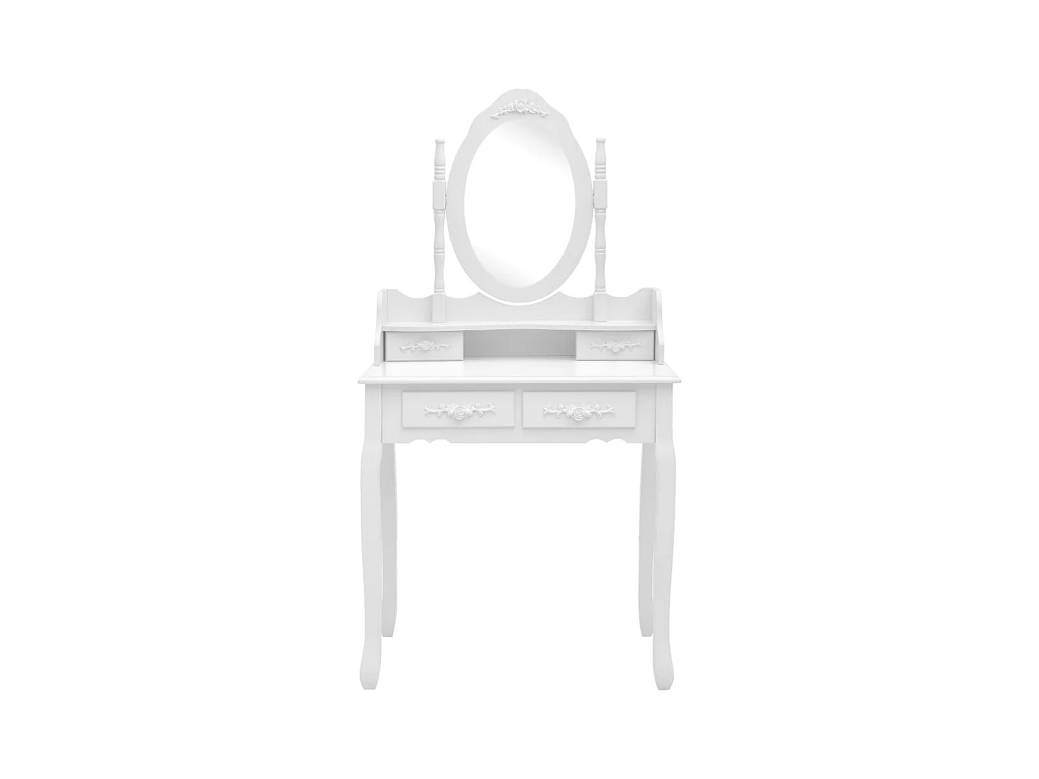 Ensemble de coiffeuse avec tabouret Blanc 75x69x140cm Paulownia FR253813