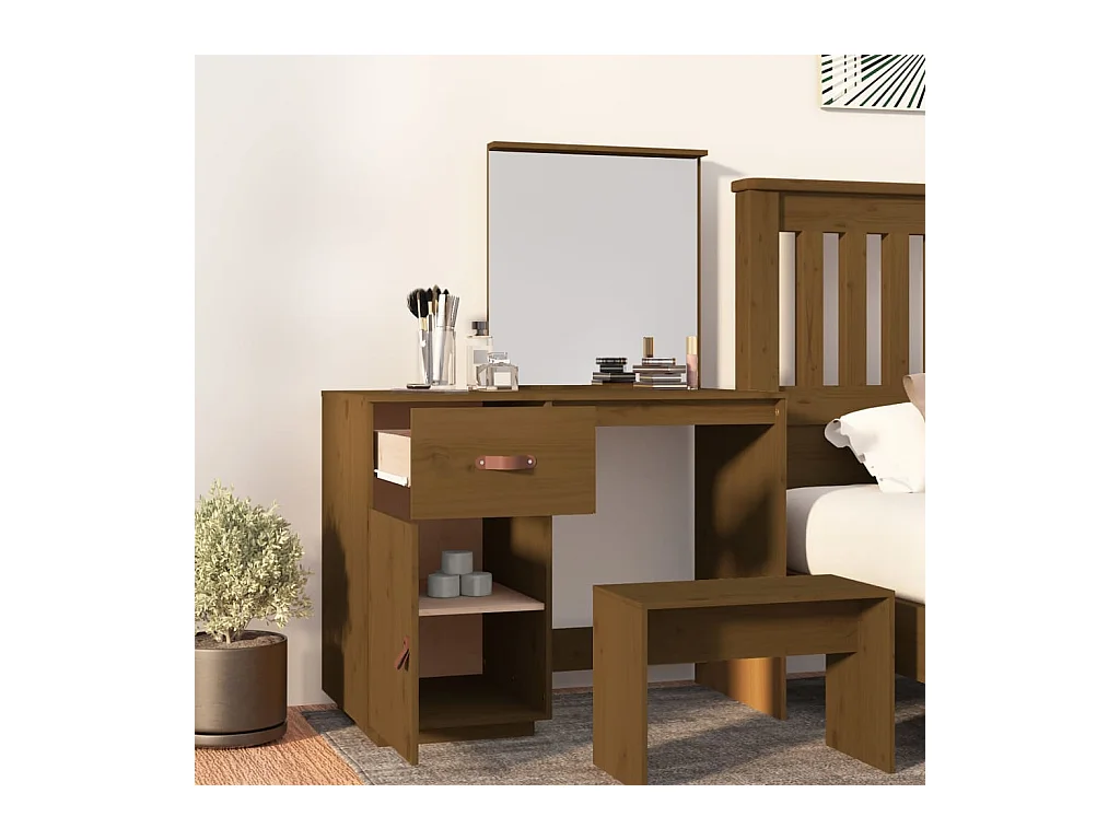 Kaptafel 95x50x134 cm massief grenenhout honingbruin BE634821