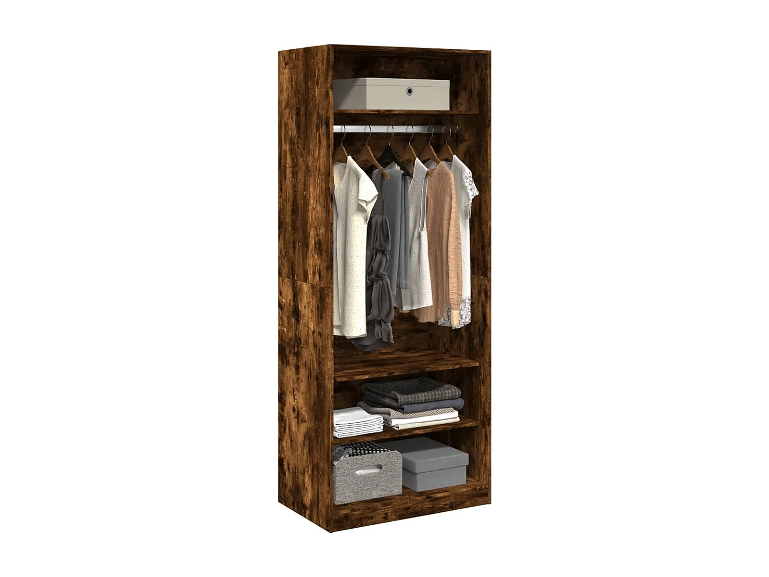 Garde-robe chêne fumé 80x50x200 cm bois d'ingénierie FR836900