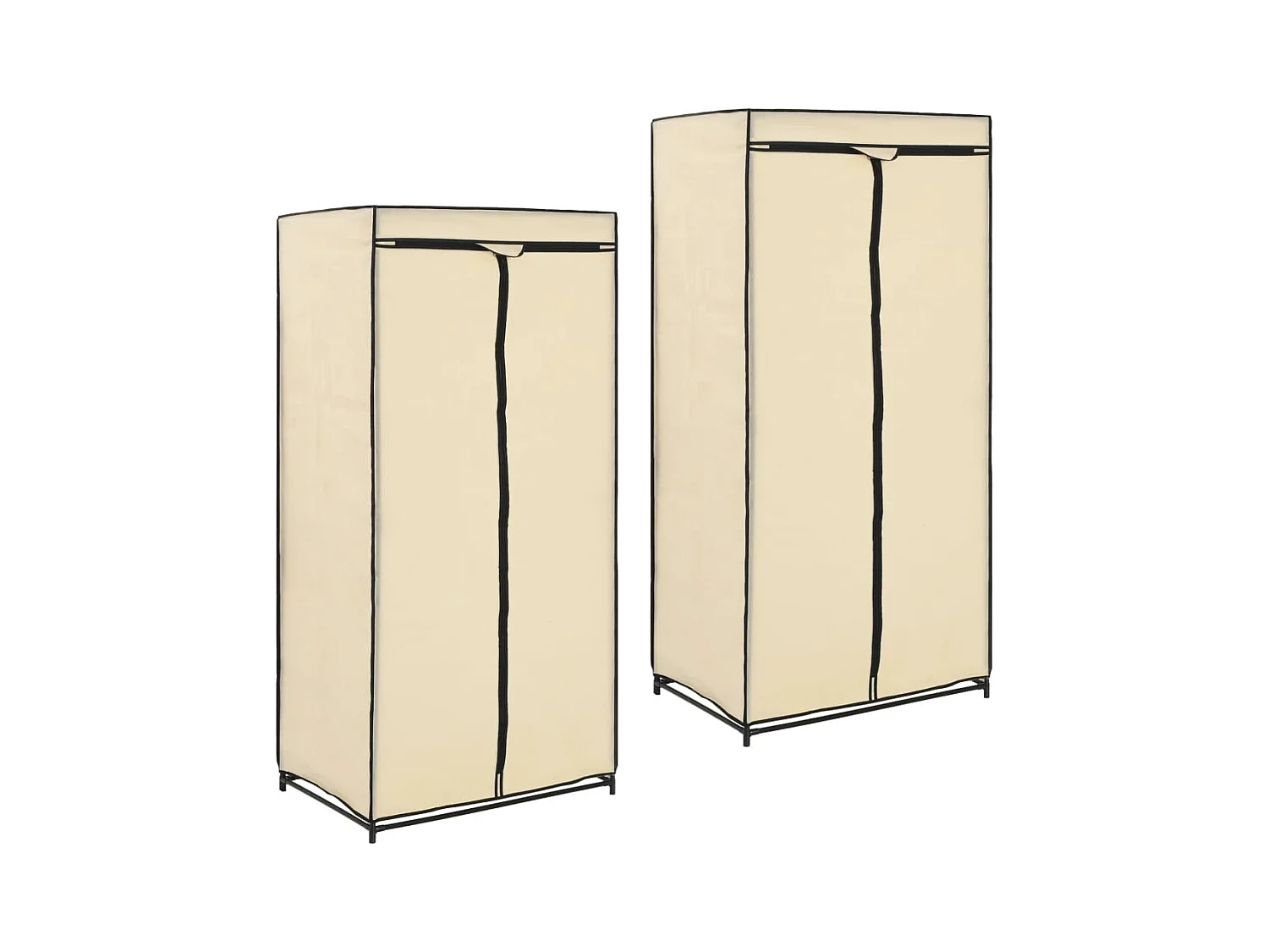 2 pcs Garde-robes Crème 75x50x160 cm FR992291