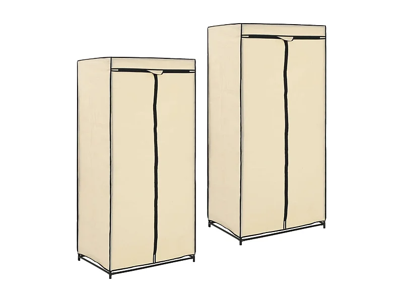 Roupeiros 2 pcs 75x50x160 cm creme PT221994