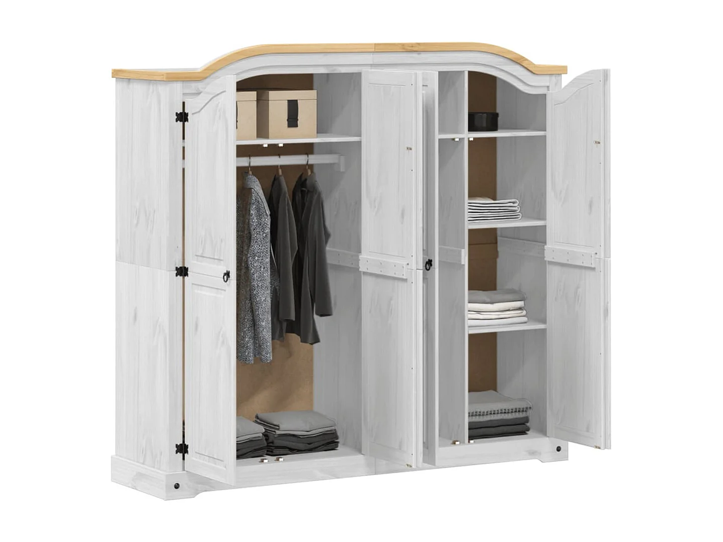 Garde-robe Corona blanc 194x52x186 cm bois de pin massif FR689749