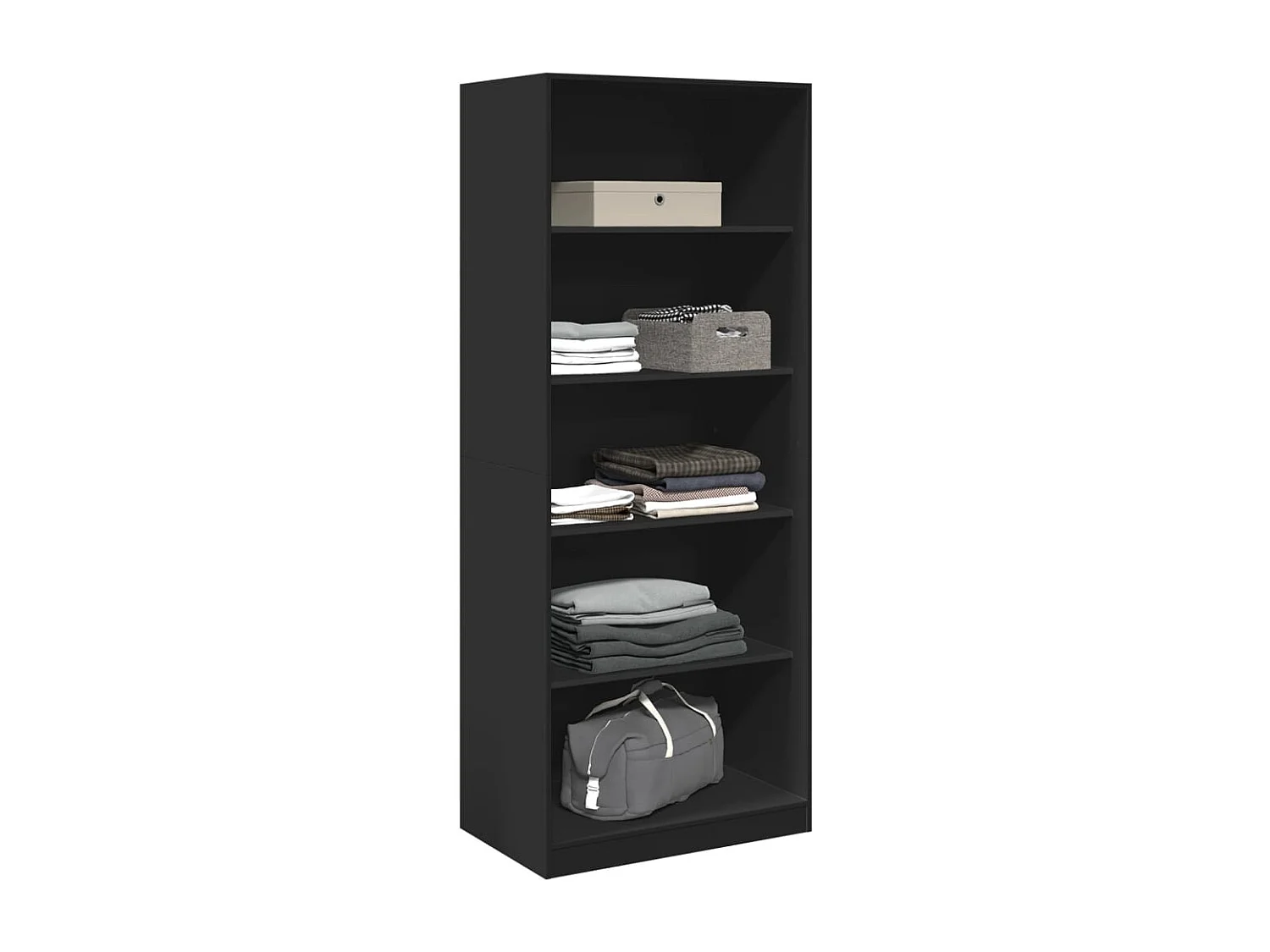 Armario de madera de ingeniería negro 80x50x200 cm ES777077