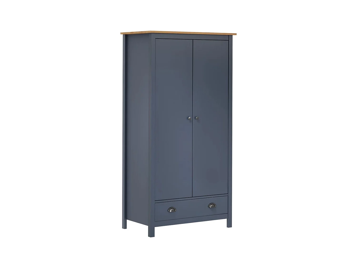 Garde-robe à 2 portes Hill Gris 89x50x170cm Bois de pin solide FR925711