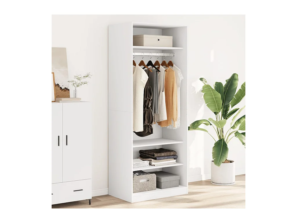 Garde-robe blanc 80x50x200 cm bois d'ingénierie FR213605