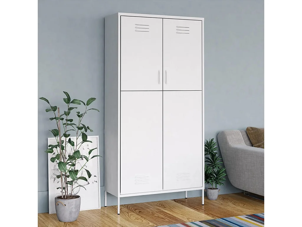 Garde-robe Blanc 90x50x180 cm Acier FR141041