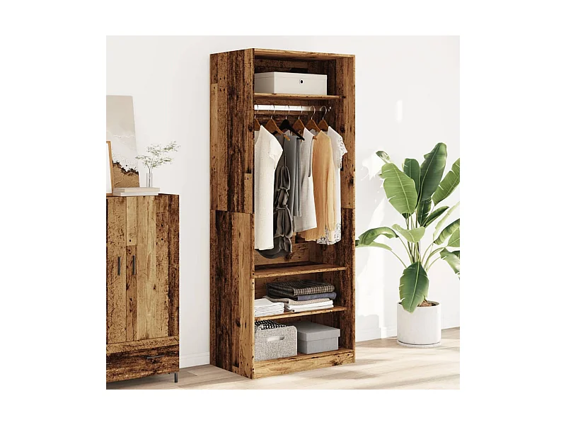 Kledingkast 80x50x200 cm bewerkt hout oud hout BE570966