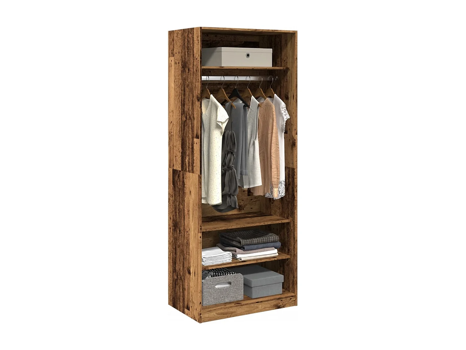 Garde-robe vieux bois 80x50x200 cm bois d'ingénierie FR952506