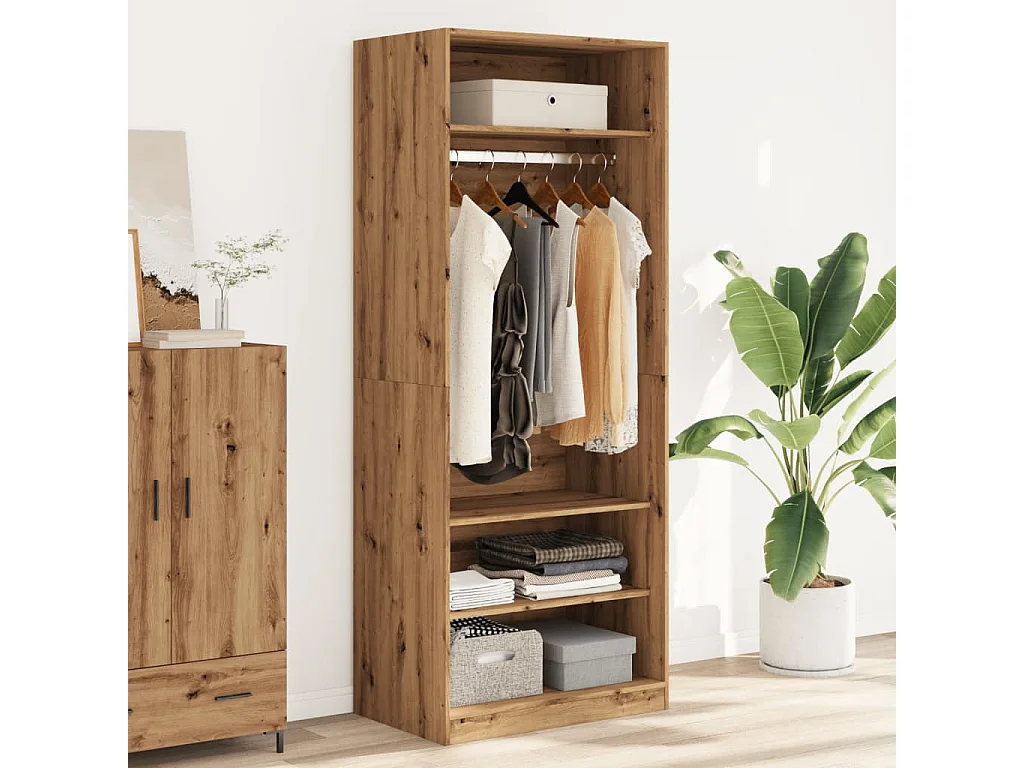 Garde-robe chêne artisanal 80x50x200 cm bois d'ingénierie FR211514