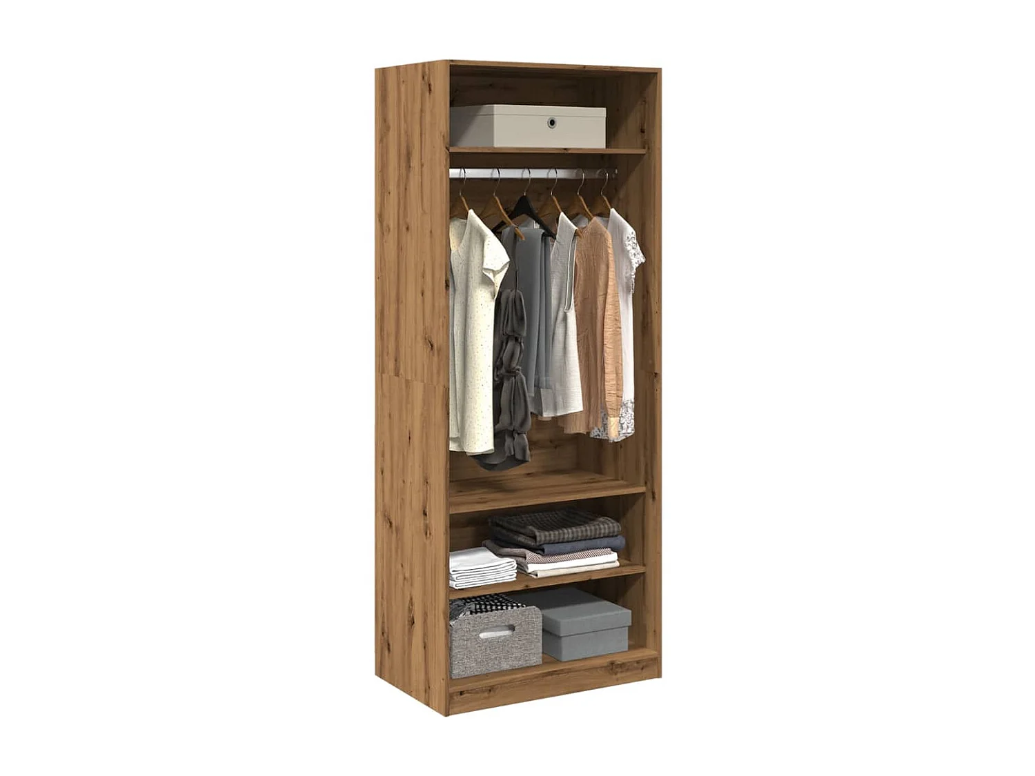 Garde-robe chêne artisanal 80x50x200 cm bois d'ingénierie FR211514
