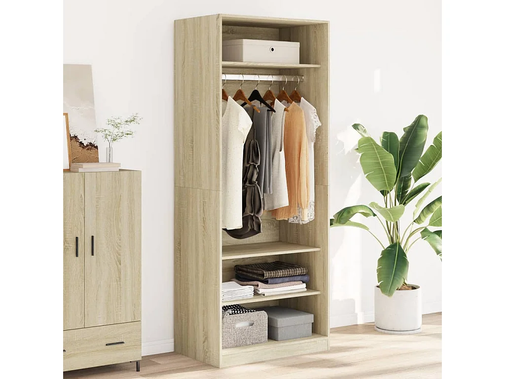 Garde-robe chêne sonoma 80x50x200 cm bois d'ingénierie FR312387