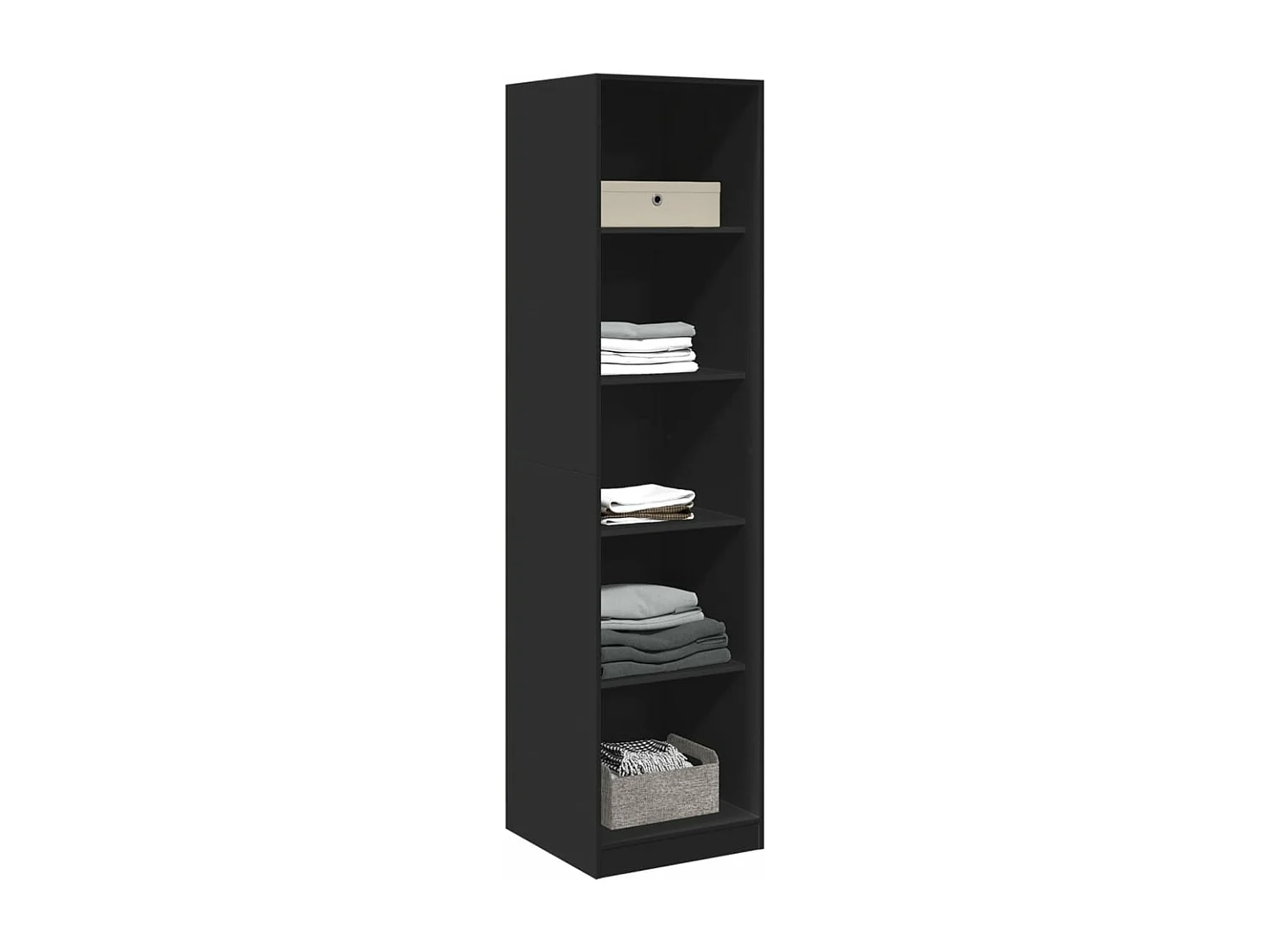 Armario de madera contrachapada negro 50x50x200 cm ES324292