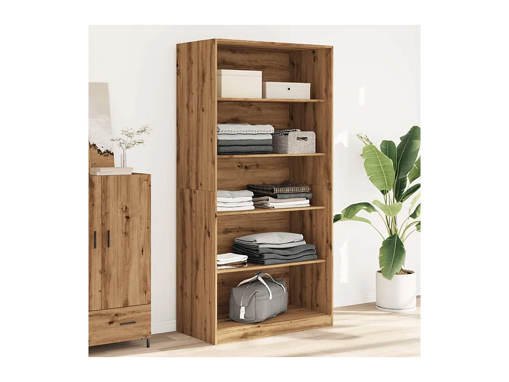 Garde-robe chêne artisanal 100x50x200 cm bois d'ingénierie FR410314