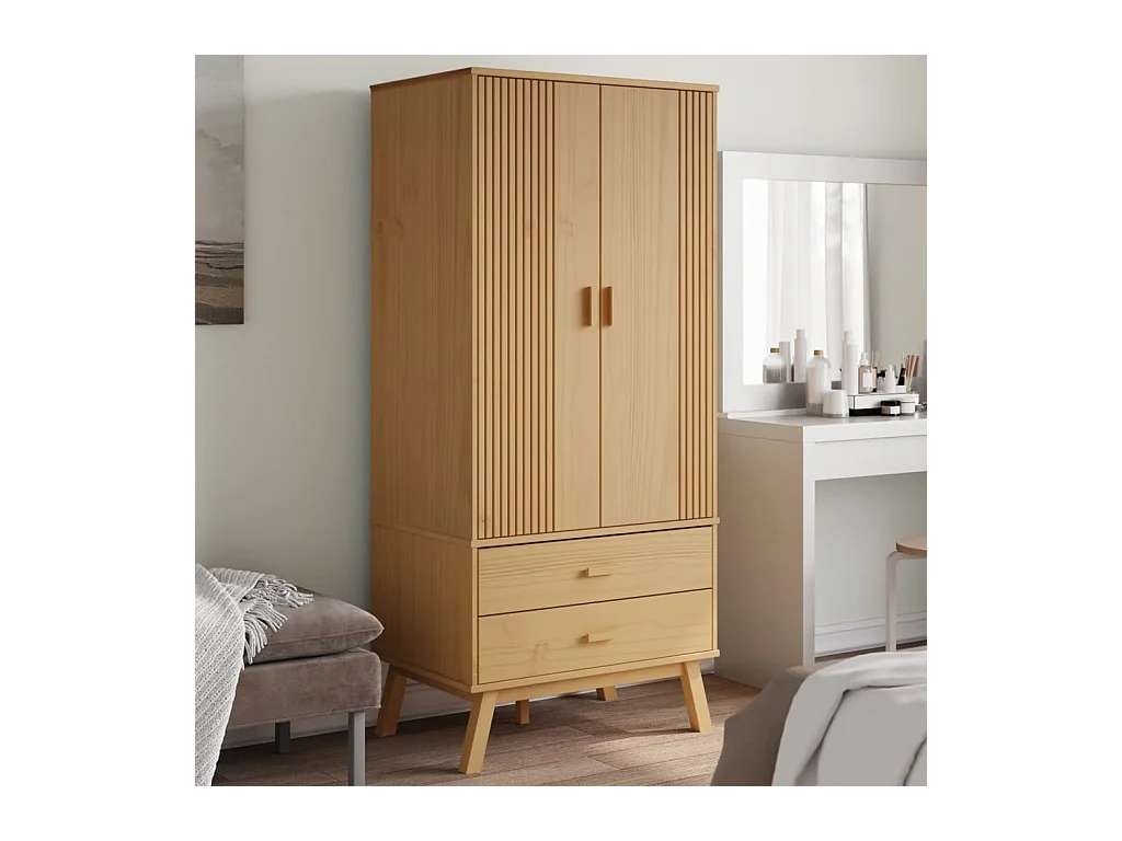 Garde-robe OLDEN marron 76,5x53x172 cm bois massif de pin FR452576