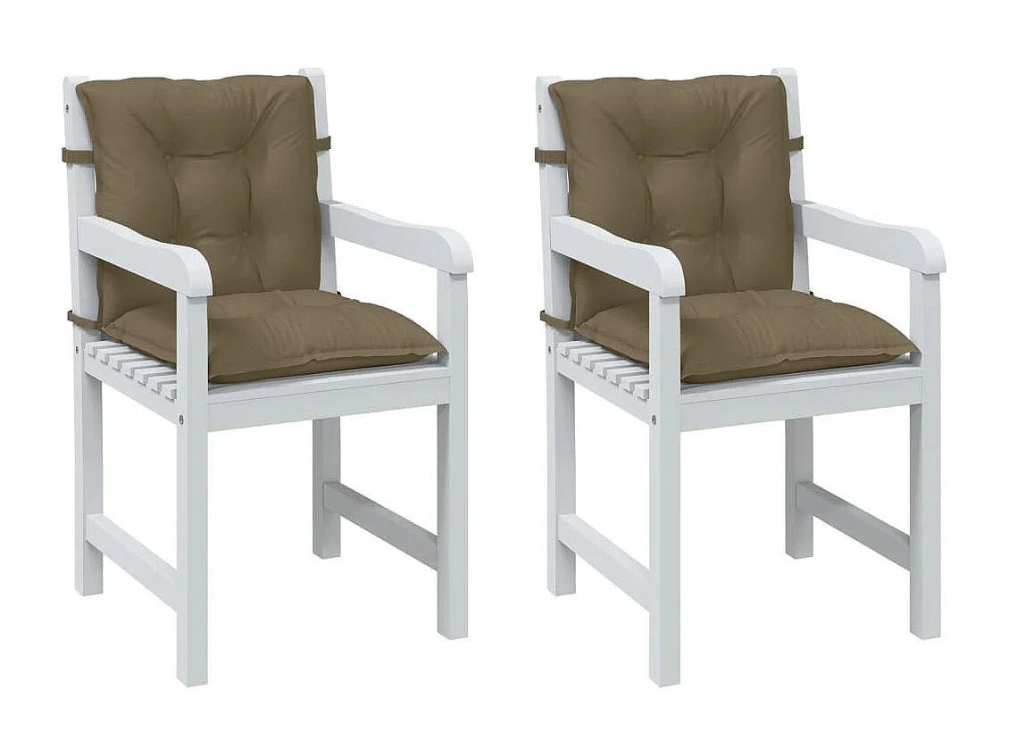 Coussins de chaise à dossier bas lot de 2 taupe mélangé tissu FR524318