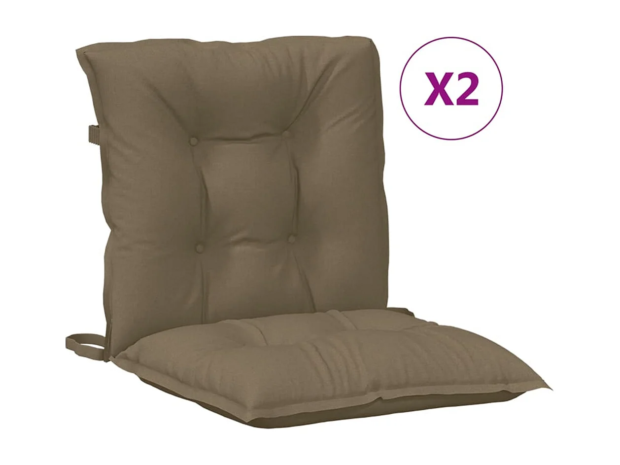 Coussins de chaise à dossier bas lot de 2 taupe mélangé tissu FR524318