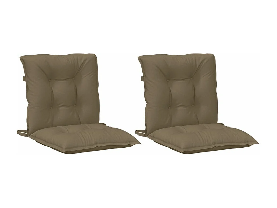 Coussins de chaise à dossier bas lot de 2 taupe mélangé tissu FR524318