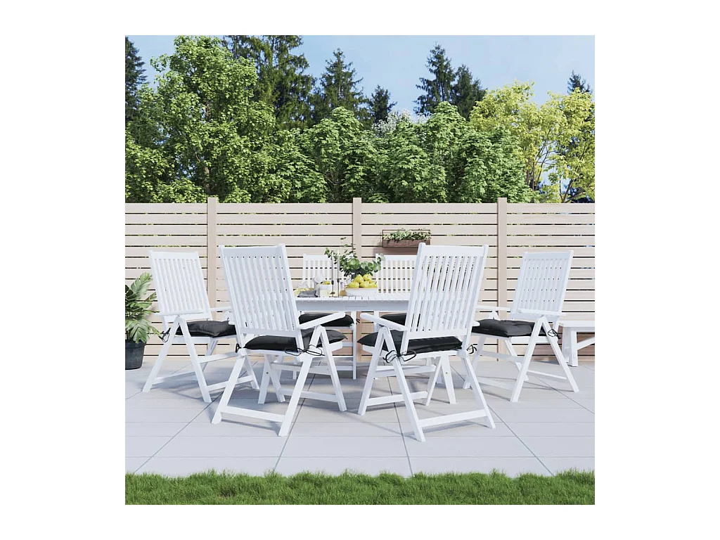 Coussins de chaise lot de 6 noir 40x40x7 cm tissu oxford FR830102