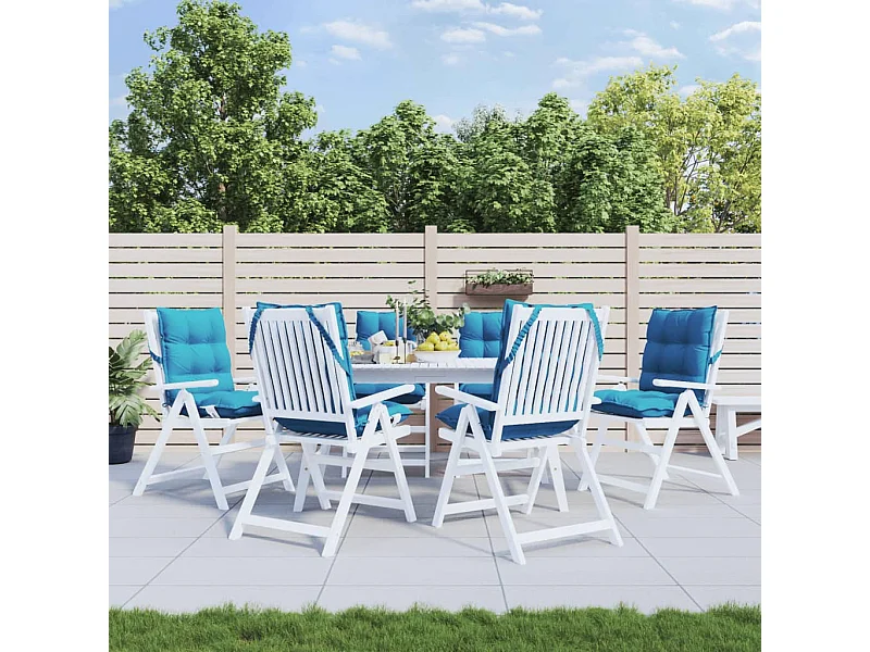 Stoelkussens 6 st lage rug oxford stof lichtblauw BE534999