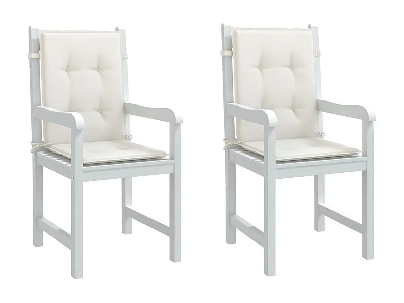 Coussins de chaise à dossier bas lot de 2 crème mélangé tissu FR591336