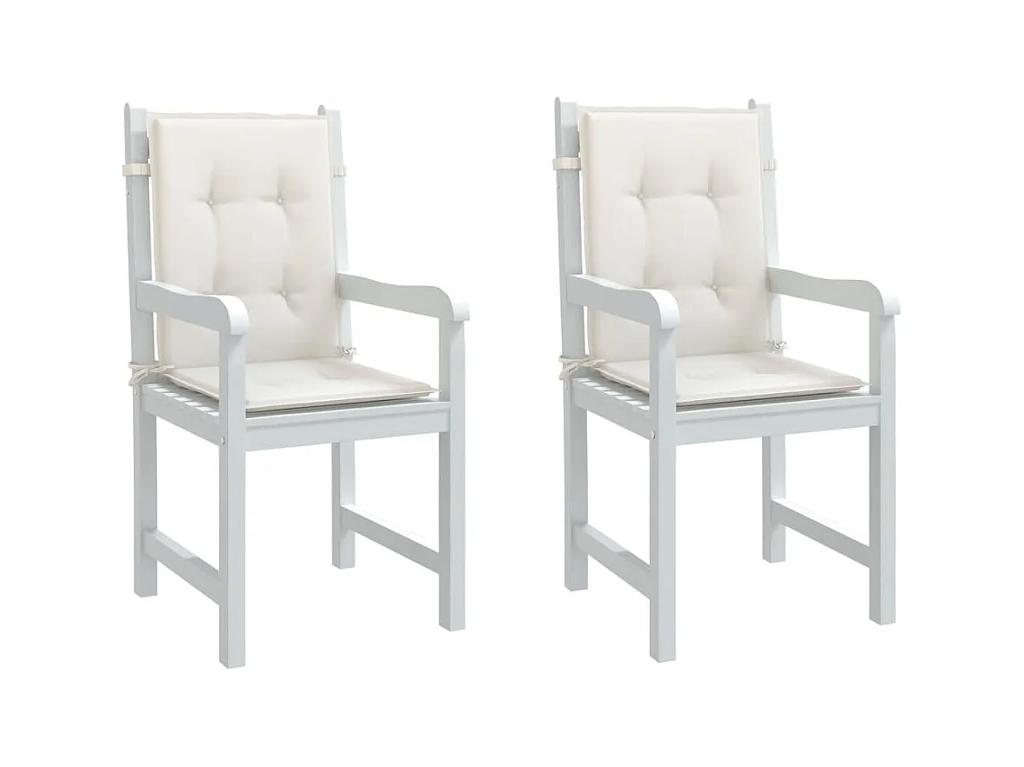 Cojines silla respaldo bajo 2 ud tela crema melange 100x50x4 cm ES625023