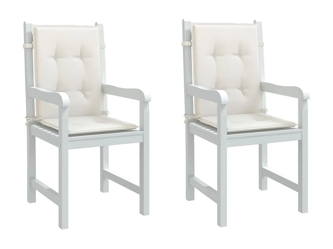 Cojines silla respaldo bajo 2 ud tela crema melange 100x50x4 cm ES625023