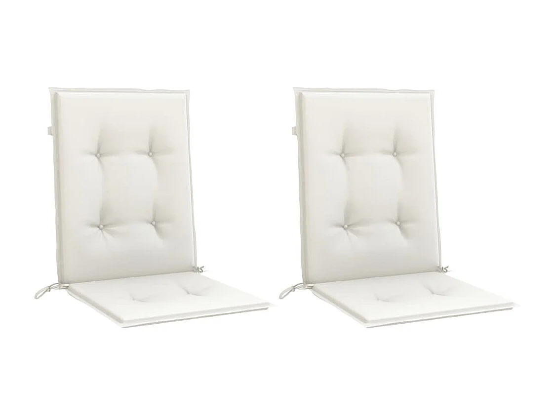 Cojines silla respaldo bajo 2 ud tela crema melange 100x50x4 cm ES625023