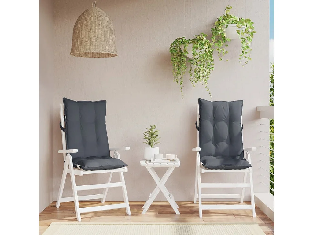 Coussins de chaise à dossier haut lot de 2 anthracite FR122344