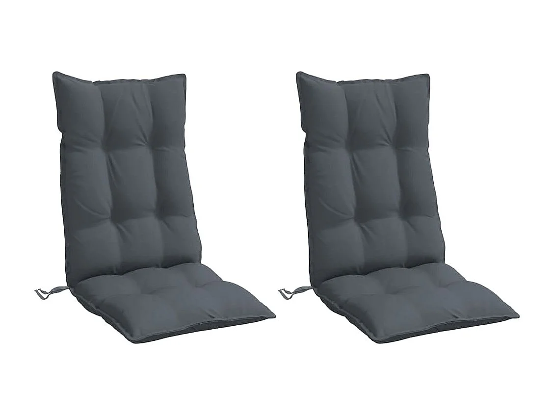 Coussins de chaise à dossier haut lot de 2 anthracite FR122344