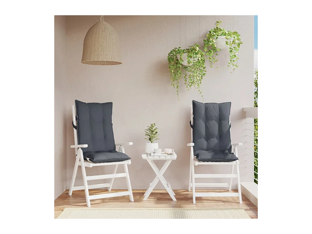 Coussins de chaise à dossier haut lot de 2 anthracite FR122344