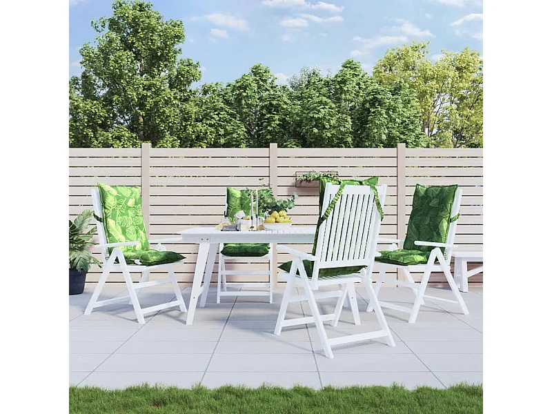 Almofadões p/ cadeira encosto alto 4 pcs tecido oxford folhas PT906082