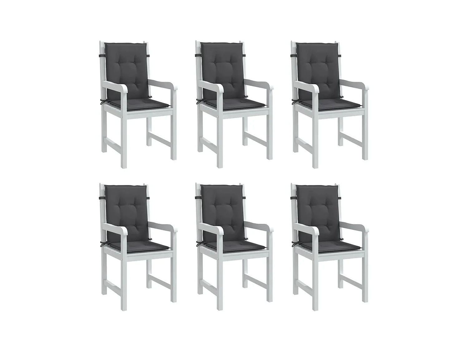 Coussins de chaise à dossier bas lot de 6 anthracite mélangé FR726603