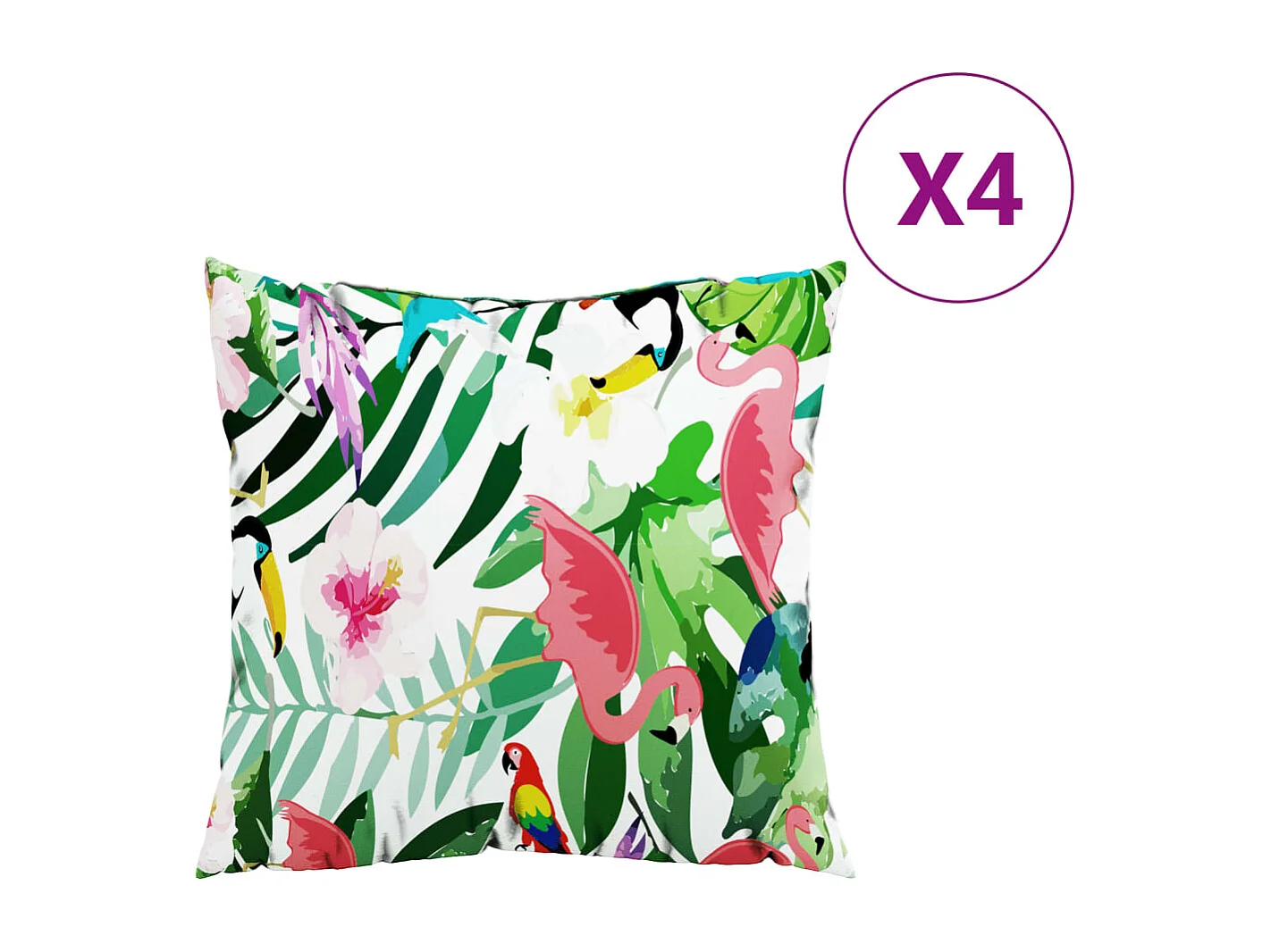 Coussins décoratifs lot de 4 Multicolore 50x50 cm Tissu FR153714