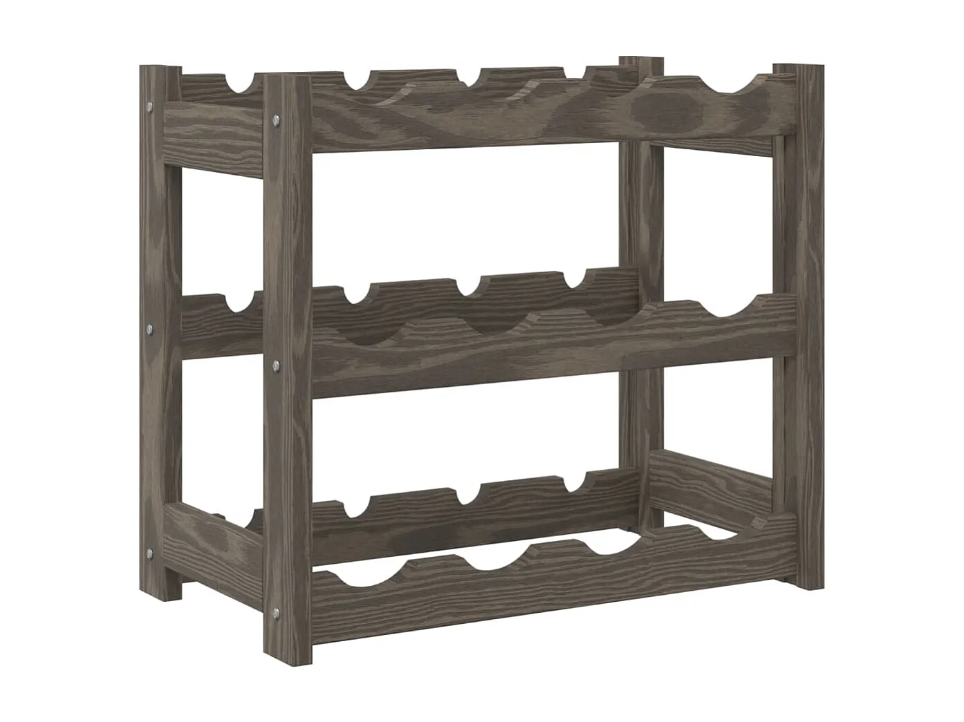 Casier à bouteilles pour 12 bouteilles gris bois pin solide FR935159