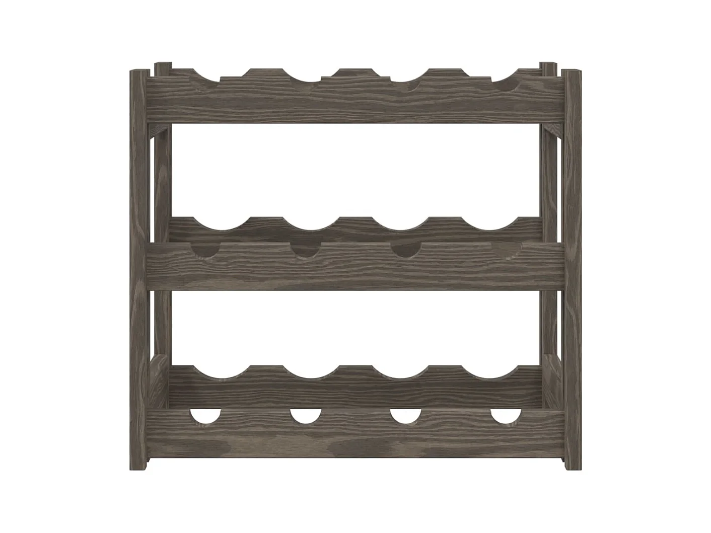 Casier à bouteilles pour 12 bouteilles gris bois pin solide FR935159