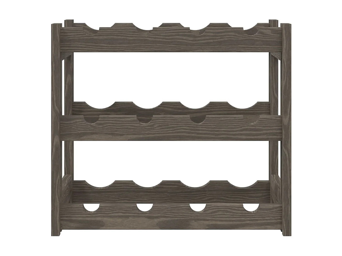 Casier à bouteilles pour 12 bouteilles gris bois pin solide FR935159