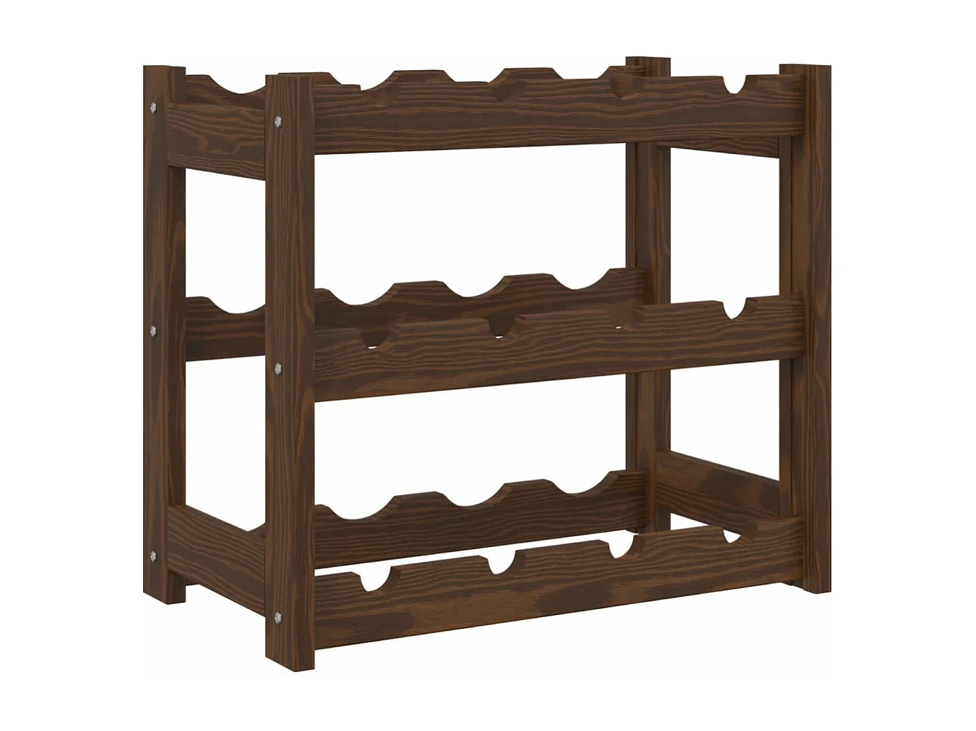 Casier à bouteilles pour 12 bouteilles marron bois pin solide FR585830