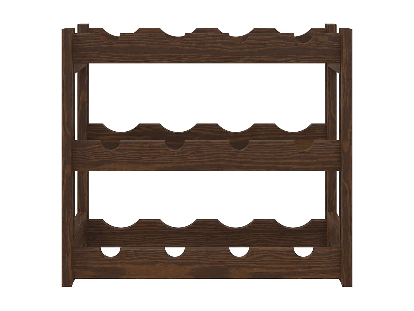 Casier à bouteilles pour 12 bouteilles marron bois pin solide FR585830